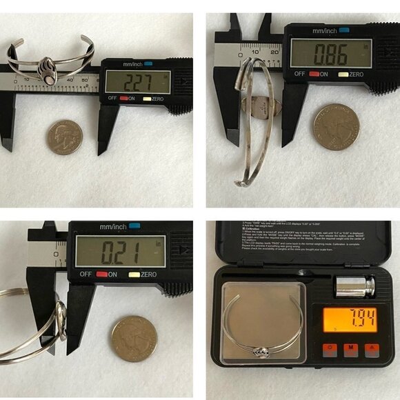 VTG Sterling Silver 925 Navajo Pink MOP Bear Paw Shadowbox Cuff Bracelet 6.5" - Picture 10 of 16